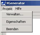 2 beschrieben, wird das Tool mit dem Aufruf der xgenerator-datei (xgenerator.exe bzw. xgenerator) gestartet.