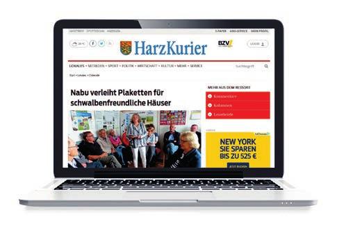 13 Anzeigenpreisliste Nr. 42 HarzKurier Online u Unser Onlineauftritt ergänzt Ihre Print-Maßnahmen perfekt.