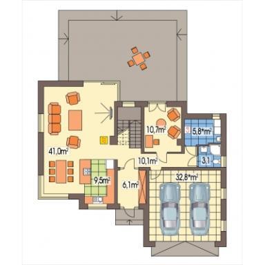 Garage 32,8 m² (zur NF zugehörig) 1. Flur 5,8 m² 2.