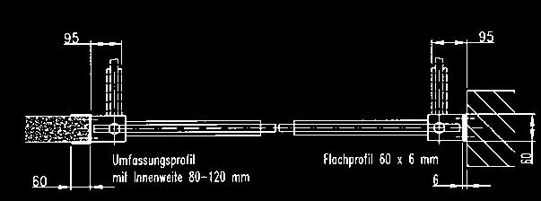 Zur Verfügung stehen Türstockrahmen aus Flacheisen, U-Eisen oder als Hutprofil. Andere Türstockrahmen sind auf Anfrage möglich.