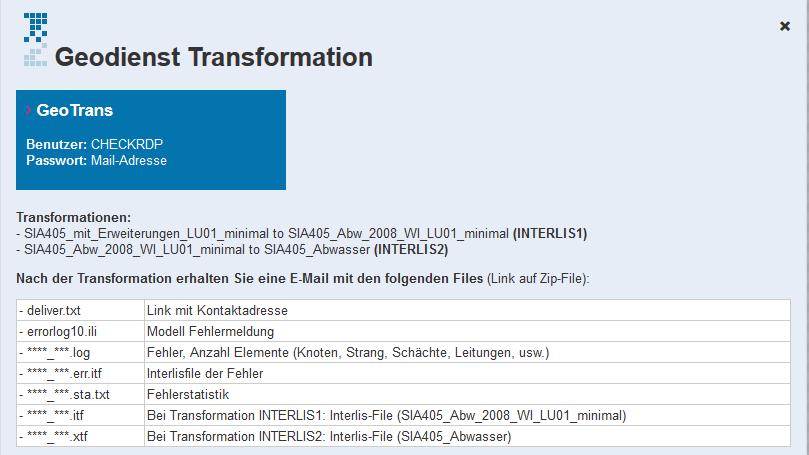 Nutzung Checkdienste Vorhandene Transformationsdienste Der raumdatenpool