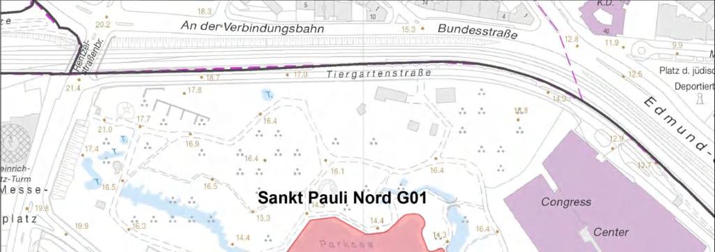 Hamburg-Mitte Sankt Pauli Nord G01 Abbildung 6: Monitoringfläche Sankt Pauli Nord G01 im Bezirk Hamburg-Mitte.