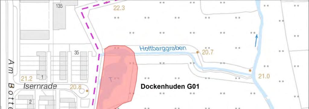 Altona Dockenhuden G01 Abbildung 4: Monitoringfäche Dockenhuden G01 im Bezirk Altona. Hintergrund: DK5, Landesbetrieb für Geoinformation und Vermessung (LGV), Hamburg.