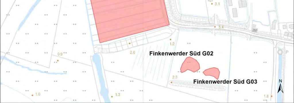 Finkenwerder Süd G01: Westerweiden: Gräben westlich vom Finkenwerder Westerdeich Kurzbeschreibung: 6 flache, sonnenexponierte, von Ost nach West führende Gräben ohne Fließbewegung im Grünland, die
