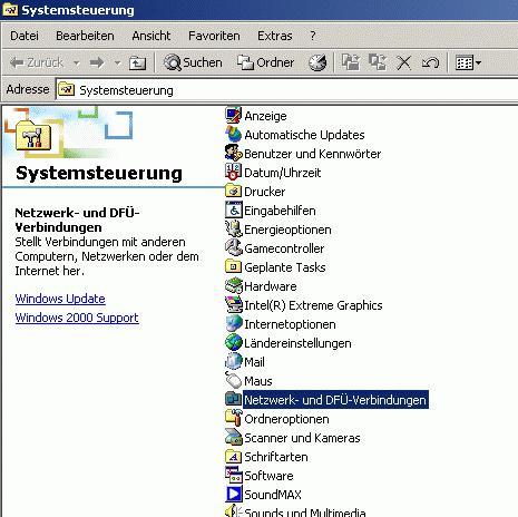 Einstellungen die Option Systemsteuerung aus.