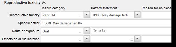 Erstellen von Registrierungs- und PPORD- Dossiers Datum der Veröffentlichung: Mai 2017 47 H360Fd Kann die Fruchtbarkeit beeinträchtigen. Kann vermutlich das Kind im Mutterleib schädigen.