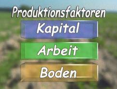 Arbeit als Produktionsfaktor neben Boden und Kapital Laufzeit: 3:30 min, 2006 Lernziele: - Die Produktionsfaktoren Arbeit, Boden und