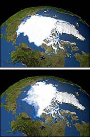 Shrinking Polar Ice Mit langen Beobachtungsserien kommen wir langsam zu gut dokumentiertem Beweismaterial fϋr systematische Veränderungen.