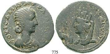 ss+ 110,- DEKAPOLIS, ANTIOCHEIA AD HIPPUM 767 Lucius Verus, 161-169 Bronze. 12,00 g. Drapierte Büste r. mit Lorbeerkranz / Tyche l.