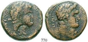 schwarze Patina, vz 130,- MESOPOTAMIEN, EDESSA 772 Elagabal, 218-222 Bronze. 8,37 g. Kopf r. mit Strahlenkrone / Tyche l.