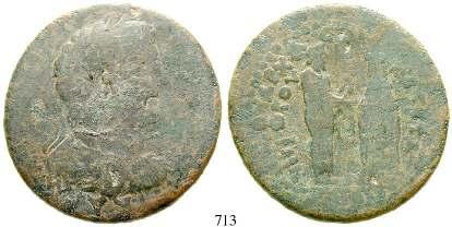 schwarze Patina, ss-vz 220,- KILIKIEN, TARSOS 717 Caracalla, 198-217 Bronze 198-217. 16,67 g. Büste l. mit Lorbeerkranz / Kaiser zu Pferd l.