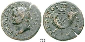KOMMAGENE, SAMOSATA 722 Titus, Caesar, 69-79 Bronze. 12,56 g. Kopf l.
