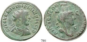 dunkelgrüne Patina, ss 120,- 741 Caracalla, 198-217 Tetradrachme 215-217, Antiochia. 13,22 g. Büste r.