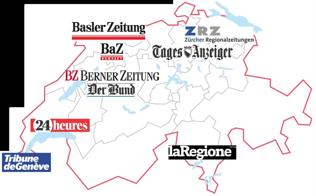 9 NEU: Metropool als sprachnationales Kombi Werden alle Metropool-Andockmodule zusammen gebucht, entsteht die einzige Printkombination, die die ganze Schweiz sprachübergreifend abzudecken vermag.