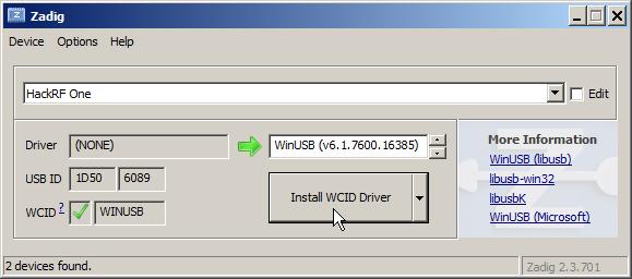 Anhang Hack RF One Windows Treiber Installation Hack RF One Windows USB Treiber: