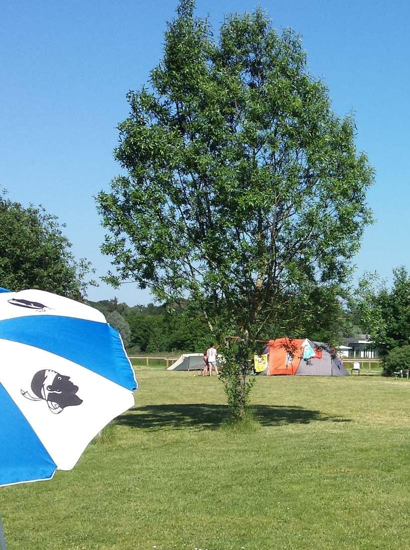 Der private Badesee steht mit campingplatzeigenem Kiesstrand und Badesteg allen