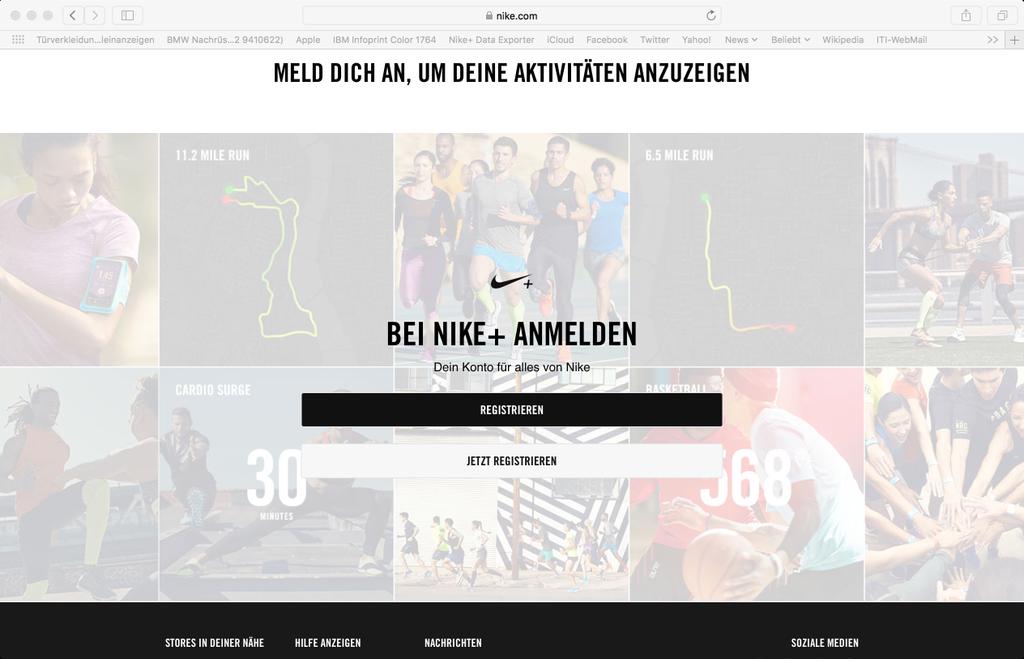 Anwendungsbeispiel: nike+ (1) Nike+ - Deutschland: Quelle: https://www.nike.com/de/de_de/p/activity/sync/login?