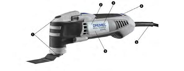 DREMEL Multi-Max MM40 Neu Technische Daten Gewicht Leerlaufdrehzahl Spannung Nenn-/ Eingangsleistung Oszillationswinkel Leistung und Ausstattung 1,47 kg 10.000-21.000 1/min 220-240 V 270 W L / R 1.