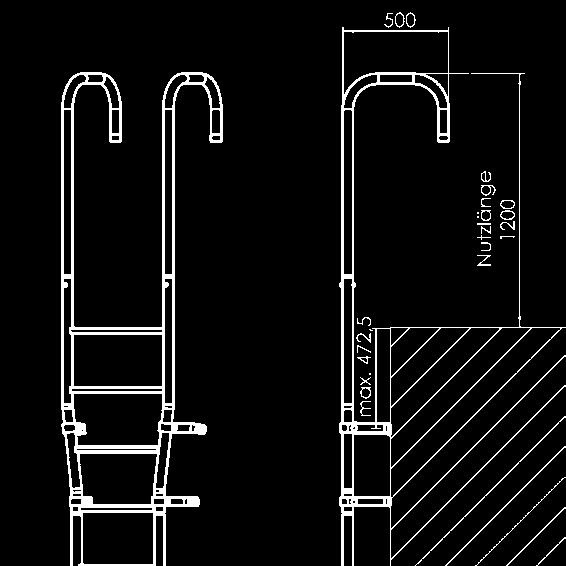 ZUBEHÖR für Zweiholm-Leitern Holmbügel mit kurzen Schenkeln Sicherheitsschranken beachten siehe Seite 1.44. Für Leitertyp Werkstoff Bestell-Nr. p. Stck.