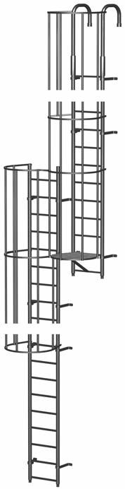 ZWEIHOLM-LEITERN Leitersätze mit Rückenschutzkorb Farbige Leitern auf Anfrage Holmbügel ZWEIHOLM-LEITERN Werkstoff Stahl/feuerv.