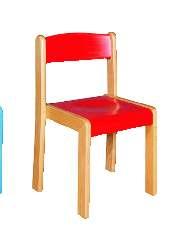Stuhl Max mit festgeschraubten Armlehnen ist der ideale Massiv-Buchenholz Stuhl für Kindergarten, Krippe und Hort. Formschön und stabil.