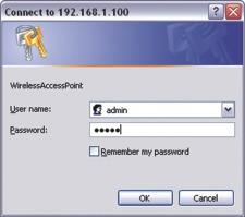 Die standardmäßige IP-Adresse des Access Points lautet 192.168.1.100. Achten Sie also darauf, dass keine anderen Netzwerkgeräte mit dieser IP-Adresse versehen sind.