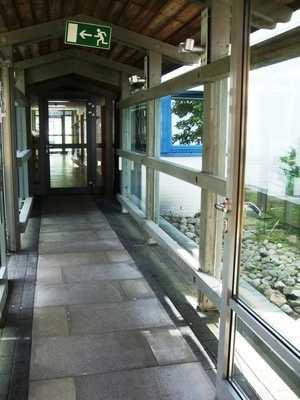 Tür auf dem Weg von Zimmer 404 zum Böhmesaal Tür auf dem Weg zum Böhmesaal Glastüren sind nicht mit Sicherheitsmarkierungen gekennzeichnet.