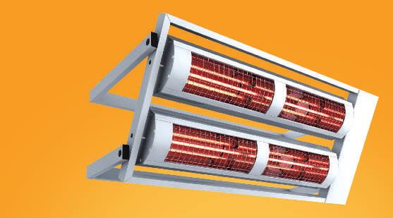 Large area radiator that creates generous comfort zones in facilities.