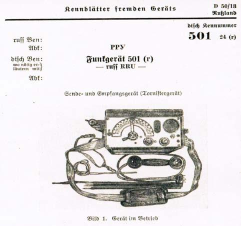 Werner Thote Militärische Funktechnik Die RRU wird in zwei russischen Handbüchern für Funker kurz beschrieben, das Gerätehandbuch selbst ist aber noch nicht aufgefunden.