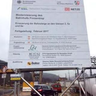 Baustellenschild Bahnhofsmodernisierung Baumaßnahme Westnetz (RWE) Geplant in 2016: Austausch der