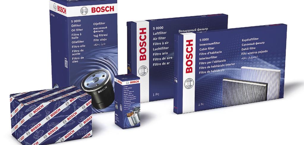 Robert Bosch, 98 Qualität in jedem Schritt: Jeder Bosch-Filter durchläuft einen 5-stufigen Prozess, bevor er auf den Markt kommt: fentwicklung: f Ein