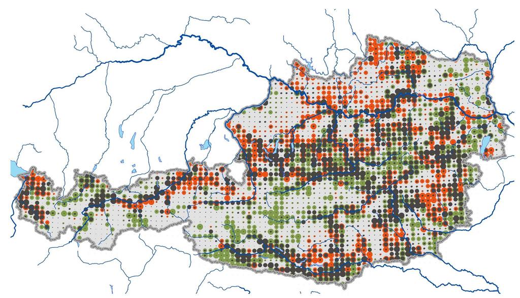 Vergleich der Brutvogel- und Pflanzenvielfalt in Österreich Datengrundlage: Institut für