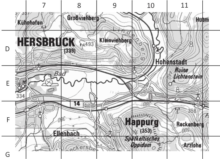 9. Zeichne ein Rechteck mit den Seitenlängen 4 cm und 6 cm. 10. Die Abbildung zeigt einen Kartenausschnitt in Bayern. a) b) Beantworte dazu folgende Fragen.