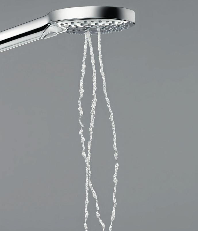 Die innovative Strahlart PowderRain wird erstmals in der Handbrause Raindance Select S 120 eingesetzt.