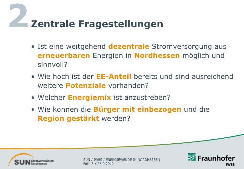 Energiewende Nordhessen Szenarien für den Umbau der Stromversorgung auf eine dezentrale und erneuerbare
