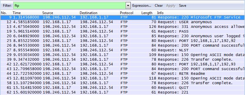 Tragen Sie den TCP-Filter wieder in Wireshark ein, um die Beendigung der TCP-Sitzung zu untersuchen. Vier Pakete werden für die Beendigung der TCP-Sitzung übertragen.