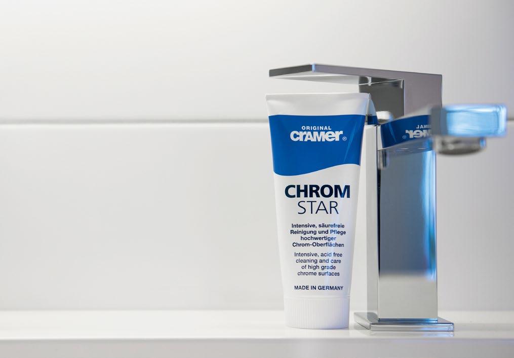 CHROM-STAR ACRYL-STAR Alles Chrom, was Glänzt! Herkömmliche Armaturenreiniger enthalten starke Säuren, um Kalkablagerungen zu entfernen.
