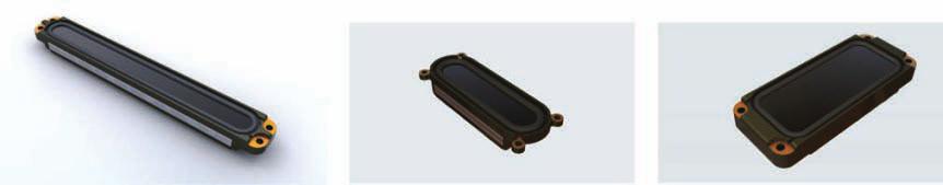 Schlanke Lautsprechertreiber entwickelt von EXELWAY Technologies 30 verschiedene Typen von Breitbandlautsprechern -Breite: 9mm, 12m, 14mm, 15mm, 16mm, 18mm, 50mm, 70mm, 90mm -Höhe: 4mm, 8mm, 9mm,