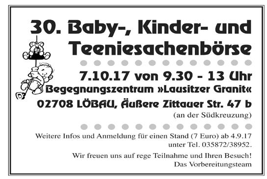 Ebersbacher Baby- & Kindersachenbörse am 09. September 2017 von 09:00 13:00 Uhr in der ehemaligen Netto Kaufhalle Oberland Friedrich Ebert Str.