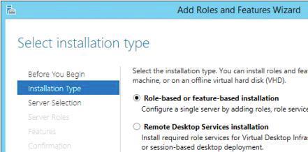 Installing the RD Licensing Server Role Beim Installationstyp, wählen Sie Role-based