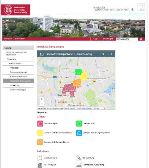 EnEff Campus TU Braunschweig 2020 Umsetzung Interaktive Campuskarte https://www.tubraunschweig.