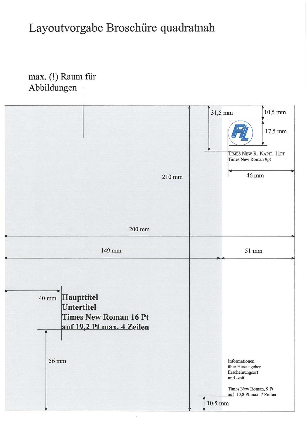 Layoutvorgabe Broschüre quadratnah max.(!) Raum für Abbildungen 3,5 mm 0,5 mm 7,5 mm IMES NEW R. KAPrr.