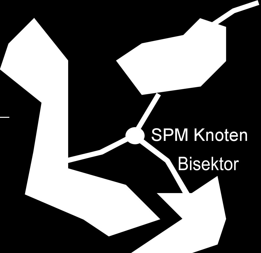 zusammengefasst. Lemma 1. In einer Region mit k polygonalen Löchern und m SPM Knoten existieren genau k + m Bisektorbögen. Beweis.