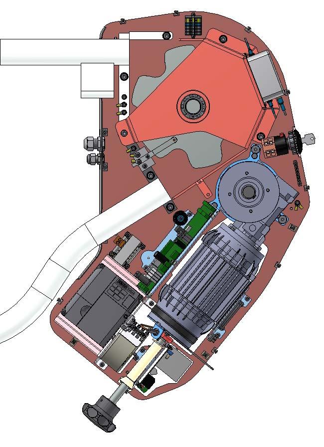 Schritt 2: Installation des Antriebes Öffnen Sie die Abdeckung des Antriebes und dann demontieren Sie den Filter, sowie den Deckel (Lagerung) des Antriebsrades.