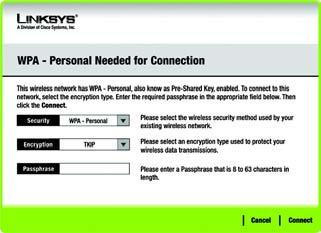 PSK2 Needed for Connection (PSK2 für Verbindung erforderlich) AES wird automatisch als Verschlüsselungsmethode verwendet. Geben Sie eine Passphrase ein.