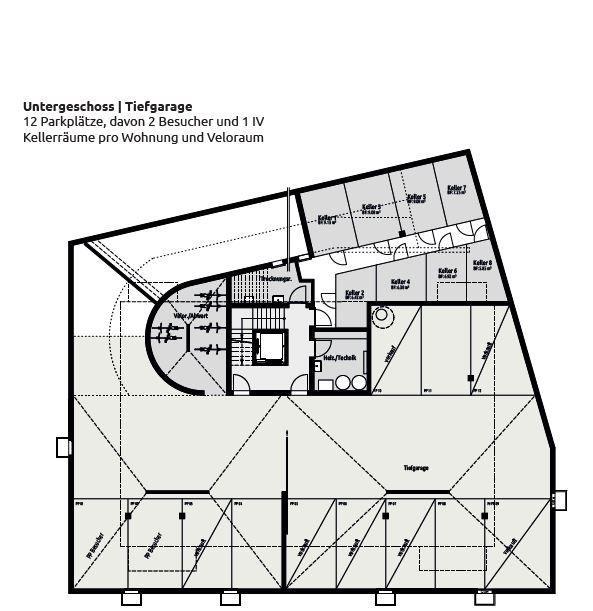 Grundriss UG Tiefgarage Alle Angaben