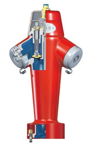 Überflurhydranten bestehen aus zwei Teilen: dem Hydrantenunterteil, welches das Hauptventil aufnimmt und im Erdreich verbaut wird sowie das Hydrantenoberteil, welches in der Regel auf Bodenhöhe
