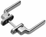 30 Pair of handles aluminium, colourless anodised, swivel fixed mounted on escutcheon plate, with loose square pin, suitable for doors up to 60 mm.