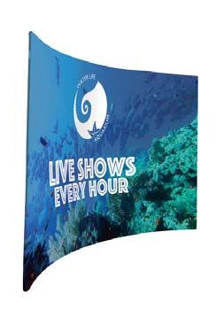EXHIBIT BACK DROPS Collapsible Fabric Display Pop-up-displaywand Textil, Gerade Size Hardware dimensions in mm