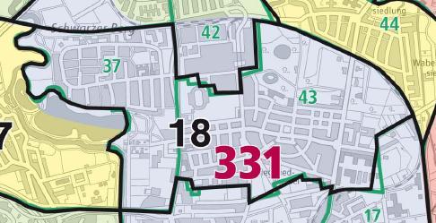 Stadtteilprofile 13 3 Einwohner 31.. 37 3 1 1 1 7 1 Pb 1 Siegfriedviertel / Schwarzer Berg Teil des Stadtbezirks 331. Umfasst die Stat. Bezirke 37 und 3.331 Einwohner.